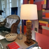 Table lamp Brass Finish with cubes without lampshade