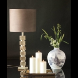 Table lamp Nickel Finish (Rustik Silver Look), with cubes without lampshade