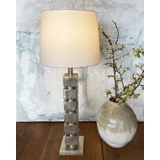 Table lamp Nickel Finish (Rustik Silver Look), with cubes without lampshade