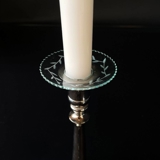 Glas lysmanchet, slebet glas Ø 6,8cm (indvendigt hul 2,5cm)