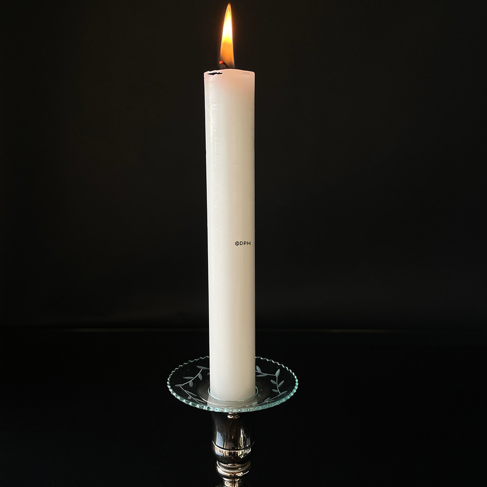 Glas lysmanchet, slebet glas Ø 6,8cm (indvendigt hul 2,5cm)