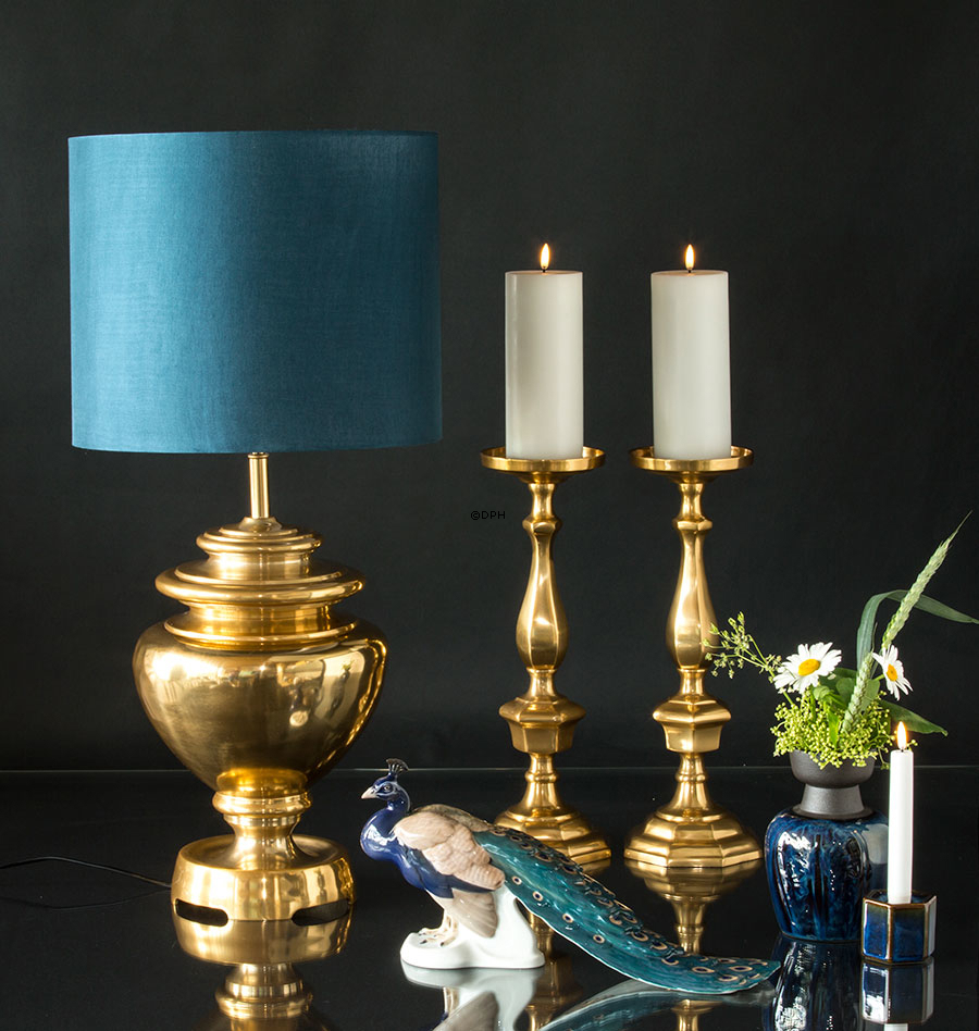 Lysestage mat messing finish 42 cm, lille