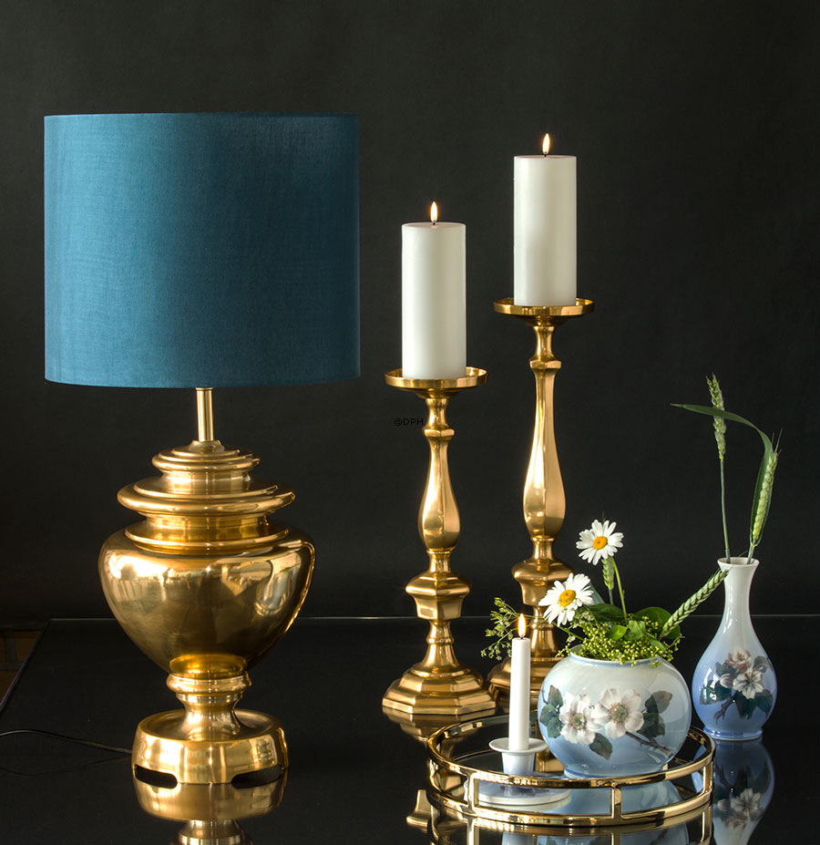 Lysestage mat messing finish 50 cm, mellem