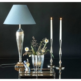 Candleholder Nickel/silver finish 34 cm