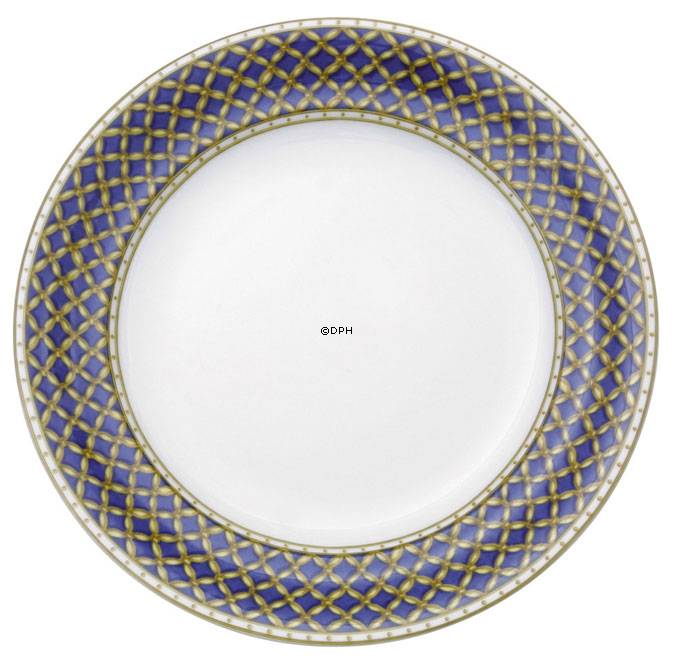 Liselund, tallerken 25cm Nr. 625, flad, mørkeblå, Royal Copenhagen