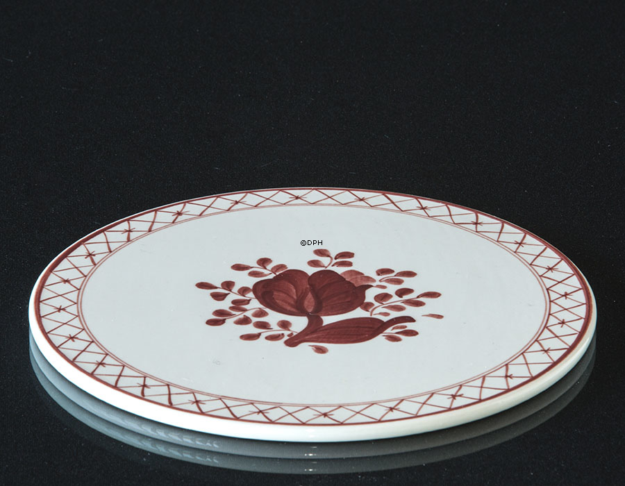 Royal Copenhagen/Aluminia Tranquebar, rød, smørbrik nr. 13/1403