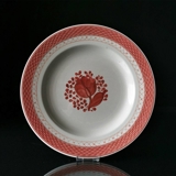 Royal Copenhagen/Aluminia Tranquebar, rød, tallerken 25cm nr. 13/948