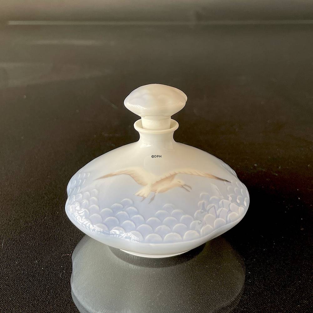Mågestel uden guld, Lille flakon med prop Ø 9cm, MEGET SJÆLDEN Bing & Grøndahl - Royal Copenhagen