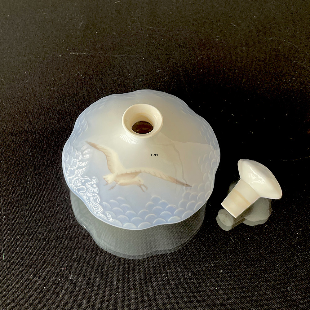 Mågestel uden guld, Lille flakon med prop Ø 9cm, MEGET SJÆLDEN Bing & Grøndahl - Royal Copenhagen