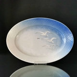 Mågestel uden guld, ovalt fad nr. 15, 375 eller 315, stort, 40,5 cm