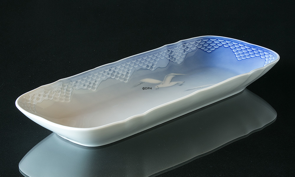 Måge uden guld, aflangt fad 38cm nr. 378