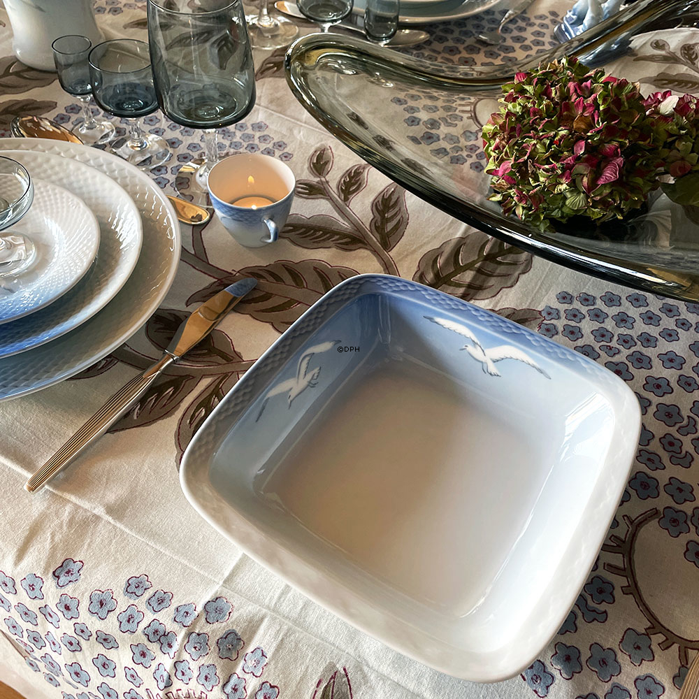 Måge uden guld, Firkantet skål 20cm nr. 576 eller 229