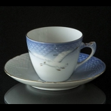Seagull Service with gold Espresso Cup and Saucer no. 108B, 059 or 463, capacity 7,5 cl.