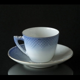 Seagull Service with gold Coffee Cup and Saucer no. 071 or 305 or 102, capacity 12,5 cl., Cup Ø7,6 H:6,5