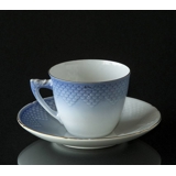 Seagull Service with gold Coffee Cup and Saucer no. 071 or 305 or 102, capacity 12,5 cl., Cup Ø7,6 H:6,5