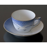 Seagull with gold, HUGE morning cup and saucer no. 083 or 476, Cup; Ø: 10cm H: 6.5 Saucer Ø: 17cm