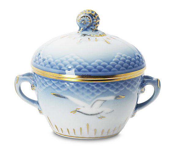 Mågestel med guld, sukkerskål nr. 94A, 156 eller 593, indhold 15 cl.