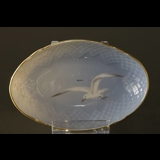 Seagull Service with gold oval dish no. 349 eller 38 18cm