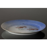 Seagull with gold, serving dish, large, with crayfish, Bing & Grondahl - Royal Copenhagen 39cm
