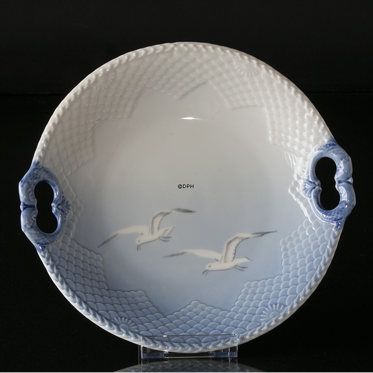 Mågestel uden guld, kagefad, Bing & Grøndahl - Royal Copenhagen 26cm