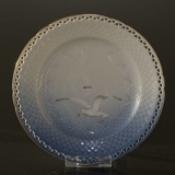 Seagull with gold, flat plate 18 cm full lace, Bing & Grondahl - Royal Copenhagen