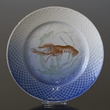 Måge med guld, fiske tallerken med forskellige motiver, Bing & Grøndahl - Royal Copenhagen 21cm