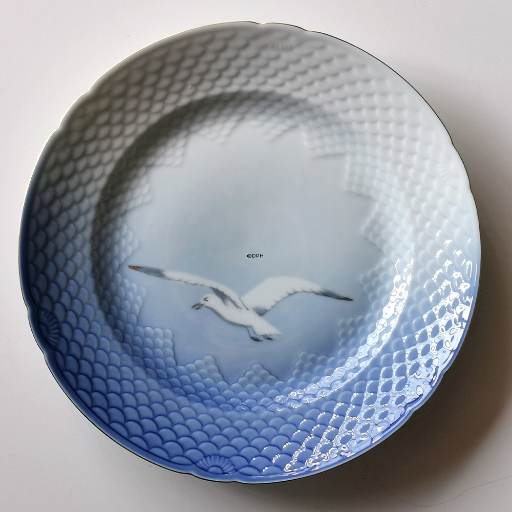 Mågestel med guld, flad tallerken 24,5cm nr. 624, 325 eller 25