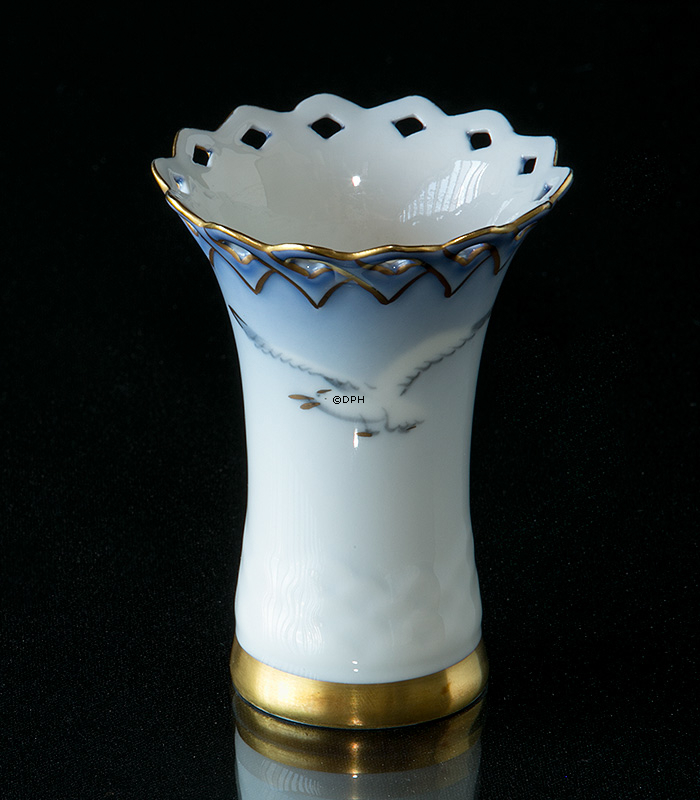Mågestel med guld, vase 8cm nr. 673 eller 171