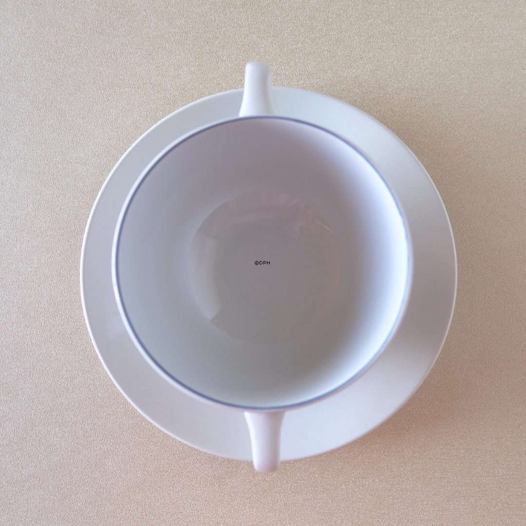 Blå Kant, Bouillon kop med underkop, Royal Copenhagen nr. 3081