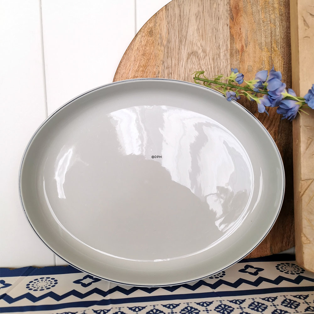 Blå Kant, ovalt Fad nr. 3079 eller 374, Royal Copenhagen