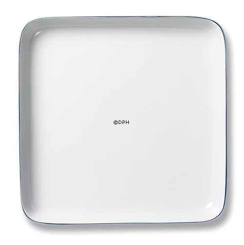 Blå Kant, kvadratisk Kagefad nr. 3048 eller 421, Royal Copenhagen