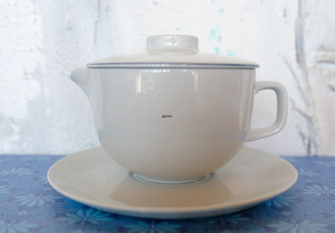 Blå Kant, Sauceskål med låg og underskål nr. 3585-3085 eller 565, indhold 45 cl, Royal Copenhagen