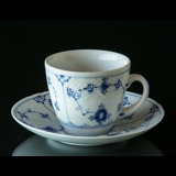 Blue fluted tableware coffee cup and saucer no. 305, 102 or 071, Bing & Grondahl