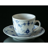 Blue fluted tableware coffee cup and saucer no. 305, 102 or 071, Bing & Grondahl