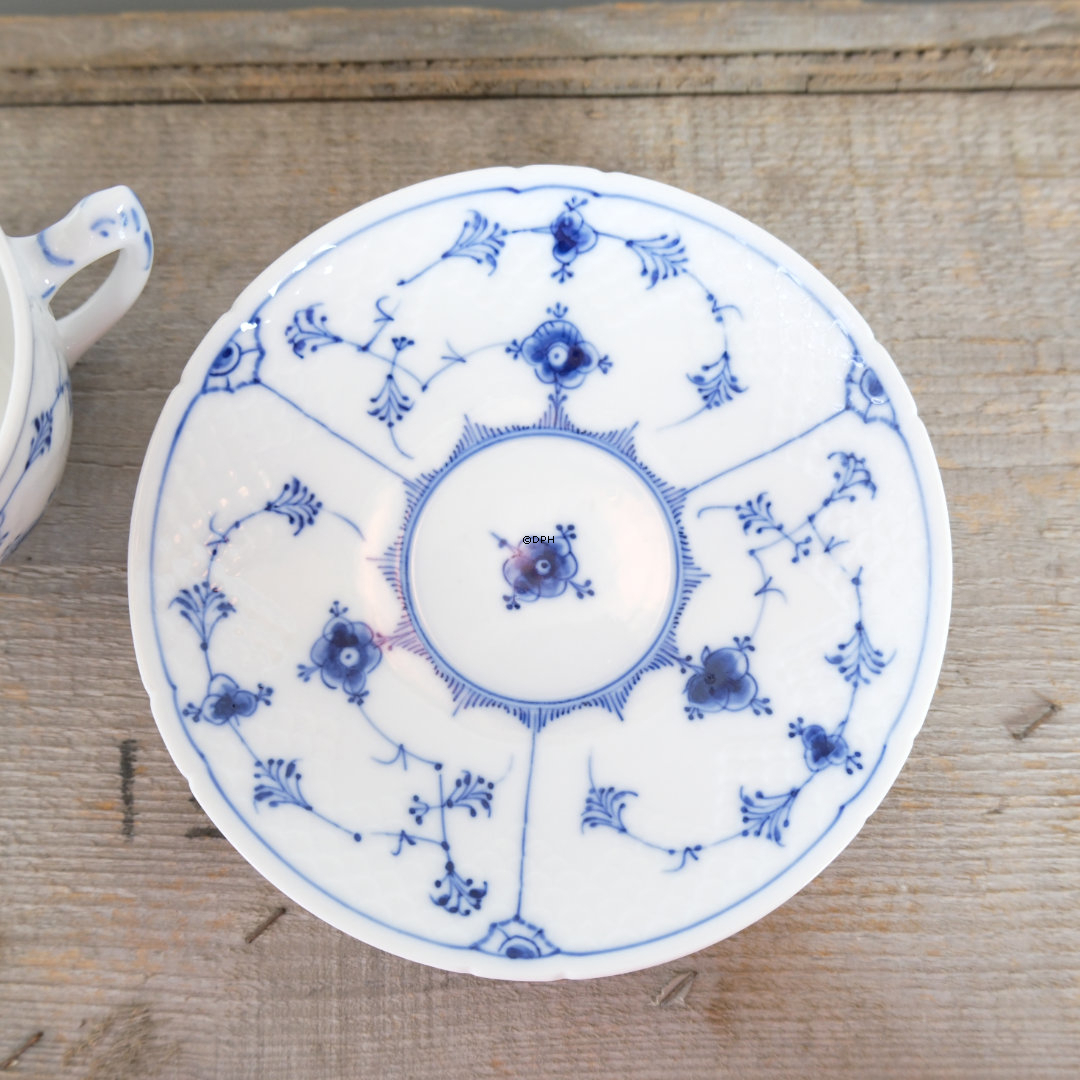 Blåmalet stel STOR kaffe/tekop med underkop, Bing & Grøndahl  (Kop Ø10cm)