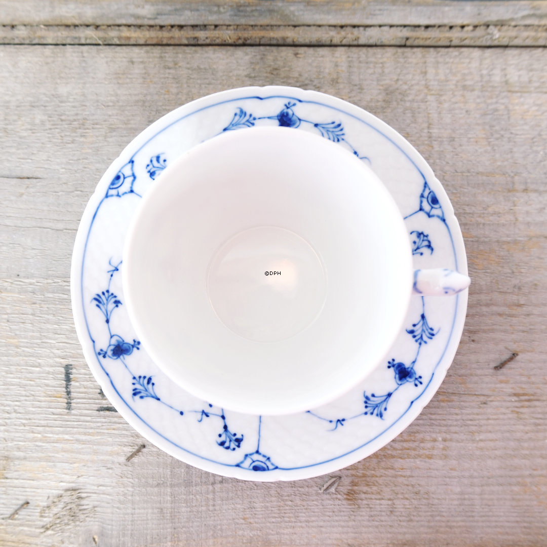 Blåmalet stel STOR kaffe/tekop med underkop, Bing & Grøndahl  (Kop Ø10cm)