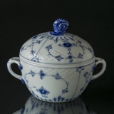 Blue traditional sugar bowl, large 11.5cm, Blue Fluted Bing & Grondahl no. 94, 159 or 302