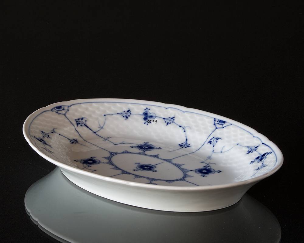 Blåmalet Ovalt Fad 28 cm, Musselmalet Bing & Grøndahl nr. 373