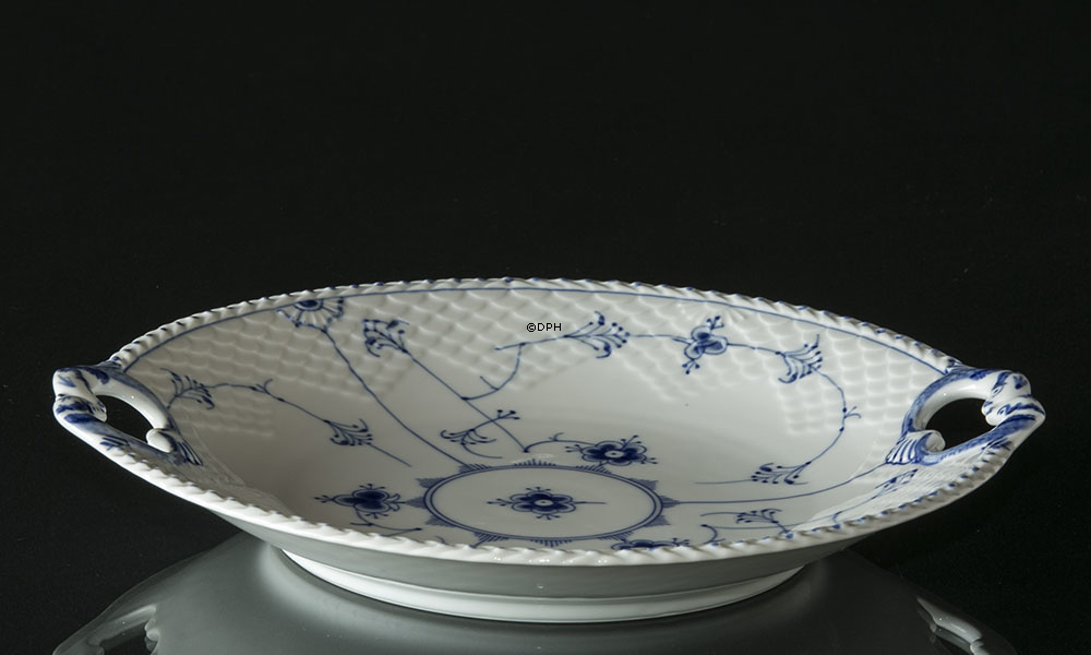 Blåmalet Kagefad 26 cm, Musselmalet Bing & Grøndahl nr. 304 eller 422