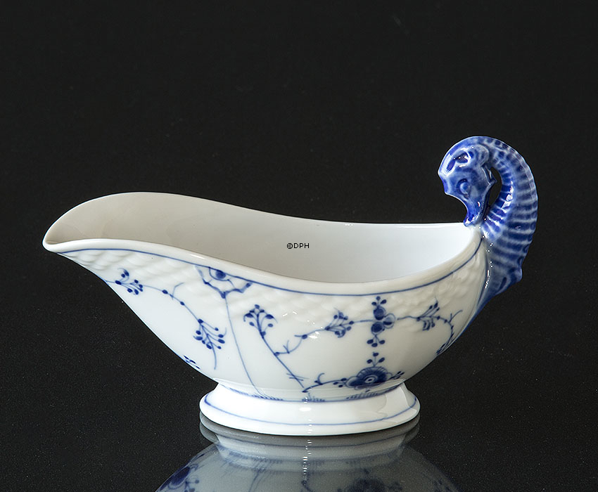 Blåmalet smørskål, indhold 0,75 dl, Musselmalet Bing & Grøndahl nr. 12 eller 561