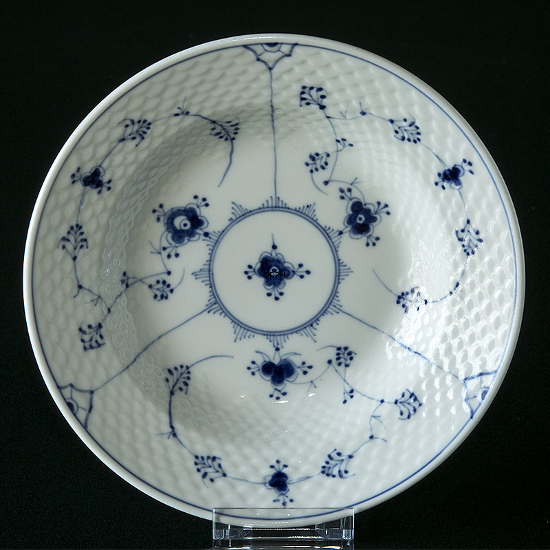 Blåmalet Hotelporcelæn, dyb tallerken 21 cm, Musselmalet Bing & Grøndahl nr. 1006