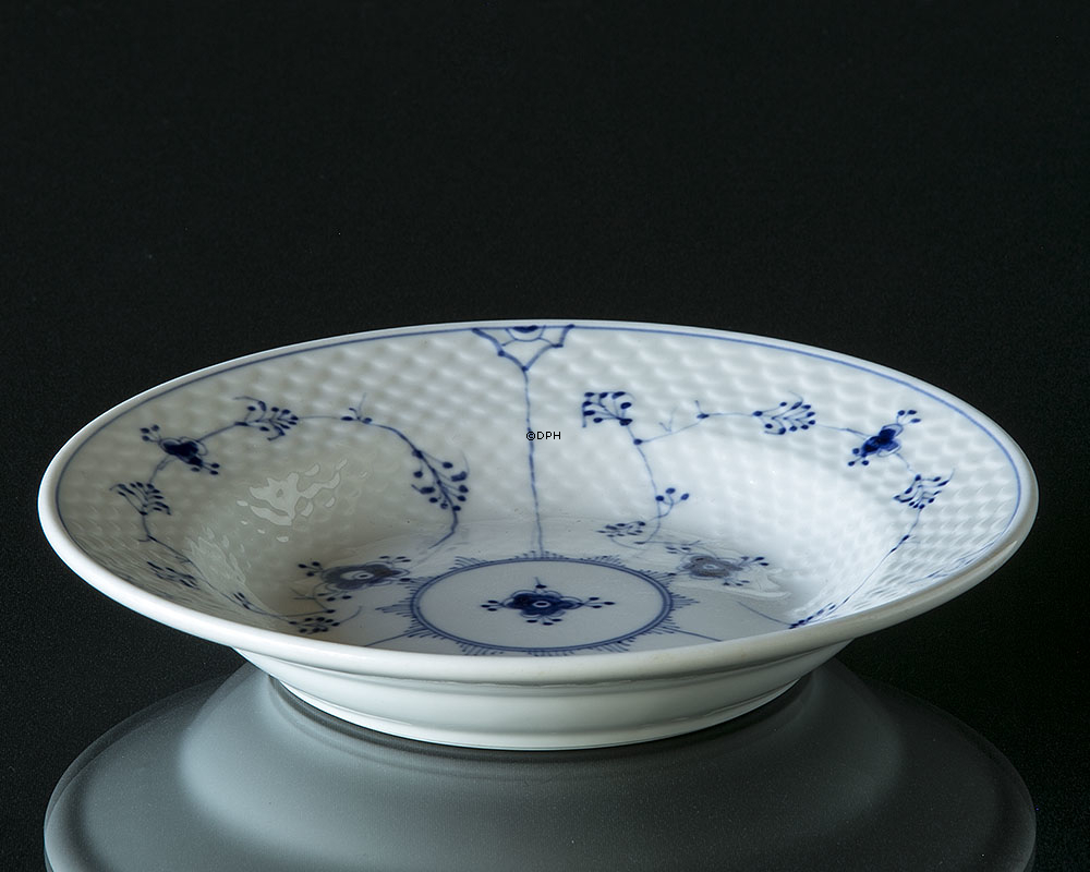 Blåmalet Hotelporcelæn, dyb tallerken 21 cm, Musselmalet Bing & Grøndahl nr. 1006