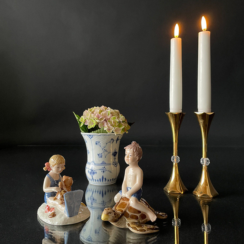 Blåmalet vase 10cm, Musselmalet Bing & Grøndahl nr. 191 eller 677