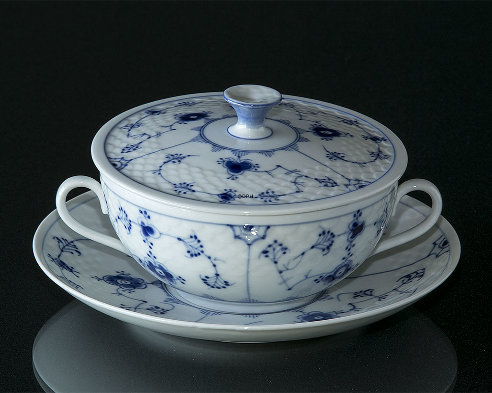 Blåmalet Bouillonkop m/underkop, Musselmalet Bing & Grøndahl nr. 247 eller 768