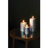UYUNI Lighting LED Pillar Candle, Medium, Silver