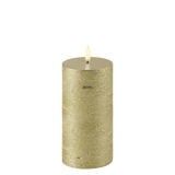 UYUNI Lighting LED Pillar Candle, Medium, Gold