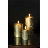 UYUNI Lighting LED Pillar Candle, Medium, Gold