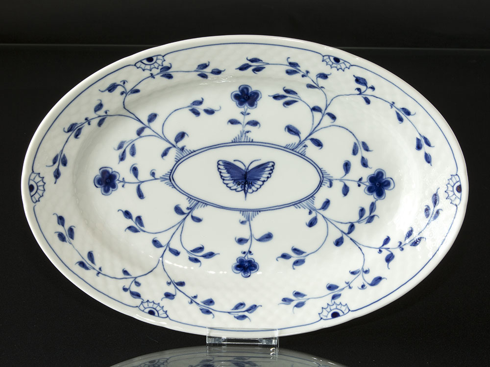 Sommerfuglestel Ovalt fad, stor 34 cm, Bing & Grøndahl nr. 316 eller 374