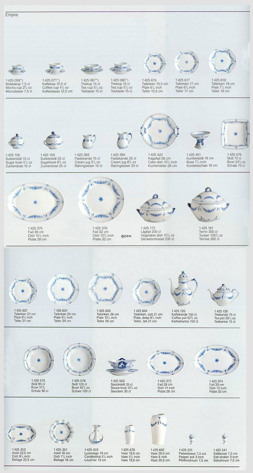 STEL EMPIRE DIVERSE, Bing & Grøndahl