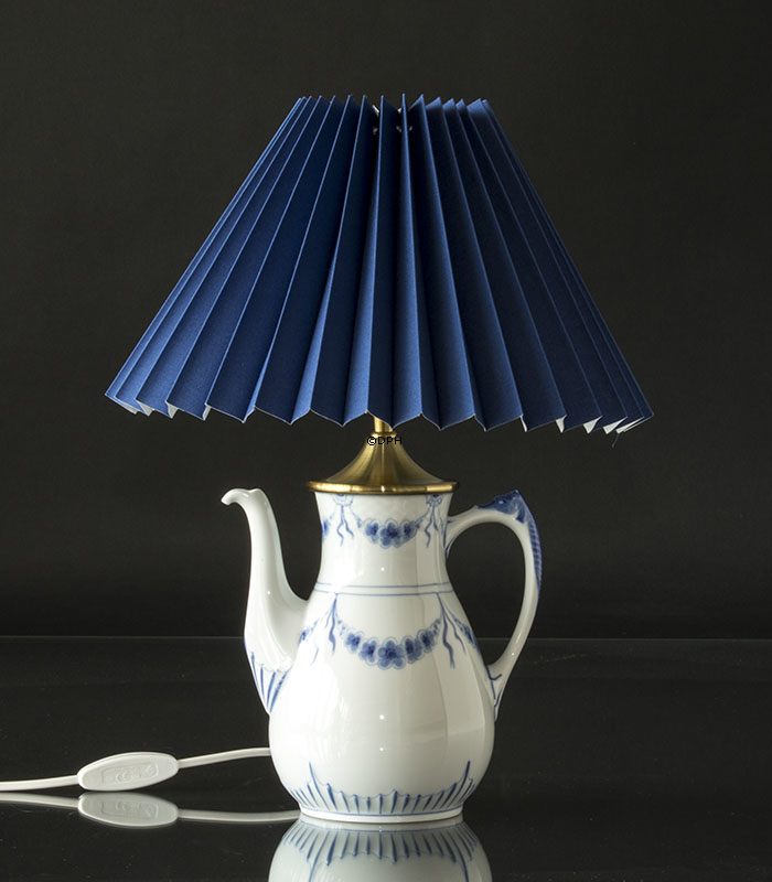 Empire bordlampe, lavet af kaffekande, Bing & Grøndahl